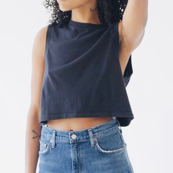Agolde | Tops | Agolde Crop Top Muscle Tank Tee Black S | Poshmark